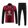 AC Milan Kit Homen Sweat de Treino Quarto-Zíper 23/24 Preta Vermelha