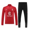 AC Milan Kit Homen Sweat de Treino Quarto-Zíper 23/24 Vermelha