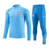 Manchester City Kit Homen Sweat de Treino Quarto-Zíper 23/24 Azul