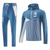 Olympique de Marseille Hoodie Kit Homen Sweat de Treino Quarto-Zíper 23/24 Azul