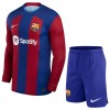 Camisola + Calções FC Barcelona Criança Manga Comprida Equipamento 1ª 23/24