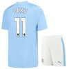 Camisola + Calções Manchester City Doku 11 Criança Equipamento 1ª 23/24