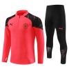 Manchester City Kit Homen Sweat de Treino Quarto-Zíper 23/24 Vermelha