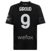 Camisola + Calções AC Milan Olivier Giroud 9 Criança Equipamento 4ª 23/24 Preta