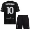 Camisola + Calções AC Milan Rafael Leao 10 Criança Equipamento 4ª 23/24 Preta