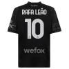 Camisola + Calções AC Milan Rafael Leao 10 Criança Equipamento 4ª 23/24 Preta