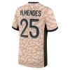 Camisola Paris Saint-Germain Nuno Mendes 25 Jordan Homen Equipamento 4ª 23/24