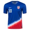 Camisola Estados Unidos Pulisic 10 Homen Equipamento 2ª 2024