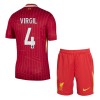 Camisola + Calções Liverpool Virgil 4 Criança Equipamento 1ª 24/25