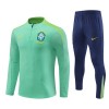 Brasil Criança Sweat de Treino Quarto-Zíper 24/25 Verde