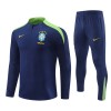 Brasil Homen Sweat de Treino Quarto-Zíper 24/25 Navy