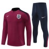 Inglaterra Homen Sweat de Treino Quarto-Zíper 24/25 Vermelha