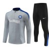 Inter Milan Homen Sweat de Treino Quarto-Zíper 24/25 Cinza