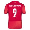 Camisola Polônia Lewandowski 9 Homen Equipamento 2ª Euro 2024