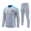 Atlético Madrid Homen Sweat de Treino Quarto-Zíper 24/25 Cinza