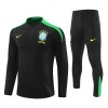 Brasil Homen Sweat de Treino Quarto-Zíper 24/25 Preta