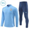 Manchester City Criança Conjunto de Moletom de Treino Quarto-Zíper 24/25 Azul