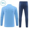 Manchester City Criança Conjunto de Moletom de Treino Quarto-Zíper 24/25 Azul