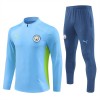 Manchester City Homen Conjunto de Moletom de Treino Quarto-Zíper 24/25 Azul