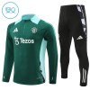 Manchester United Criança Conjunto de Moletom de Treino Quarto-Zíper 24/25 Verde