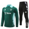 Manchester United Homen Conjunto de Moletom de Treino Quarto-Zíper 24/25 Verde