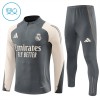 Real Madrid Criança Conjunto de Moletom de Treino Quarto-Zíper 24/25 Cinza