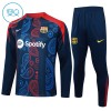 Barcelona Criança Conjunto de Moletom de Treino Quarto-Zíper 24/25 Navy