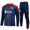 Barcelona Homen Conjunto de Moletom de Treino Quarto-Zíper 24/25 Navy