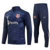 Barcelona Homen Conjunto de Moletom de Treino Quarto-Zíper 24/25 Navy