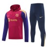 Barcelona Hoodie Homen Conjunto de Moletom de Treino 24/25 Vermelha